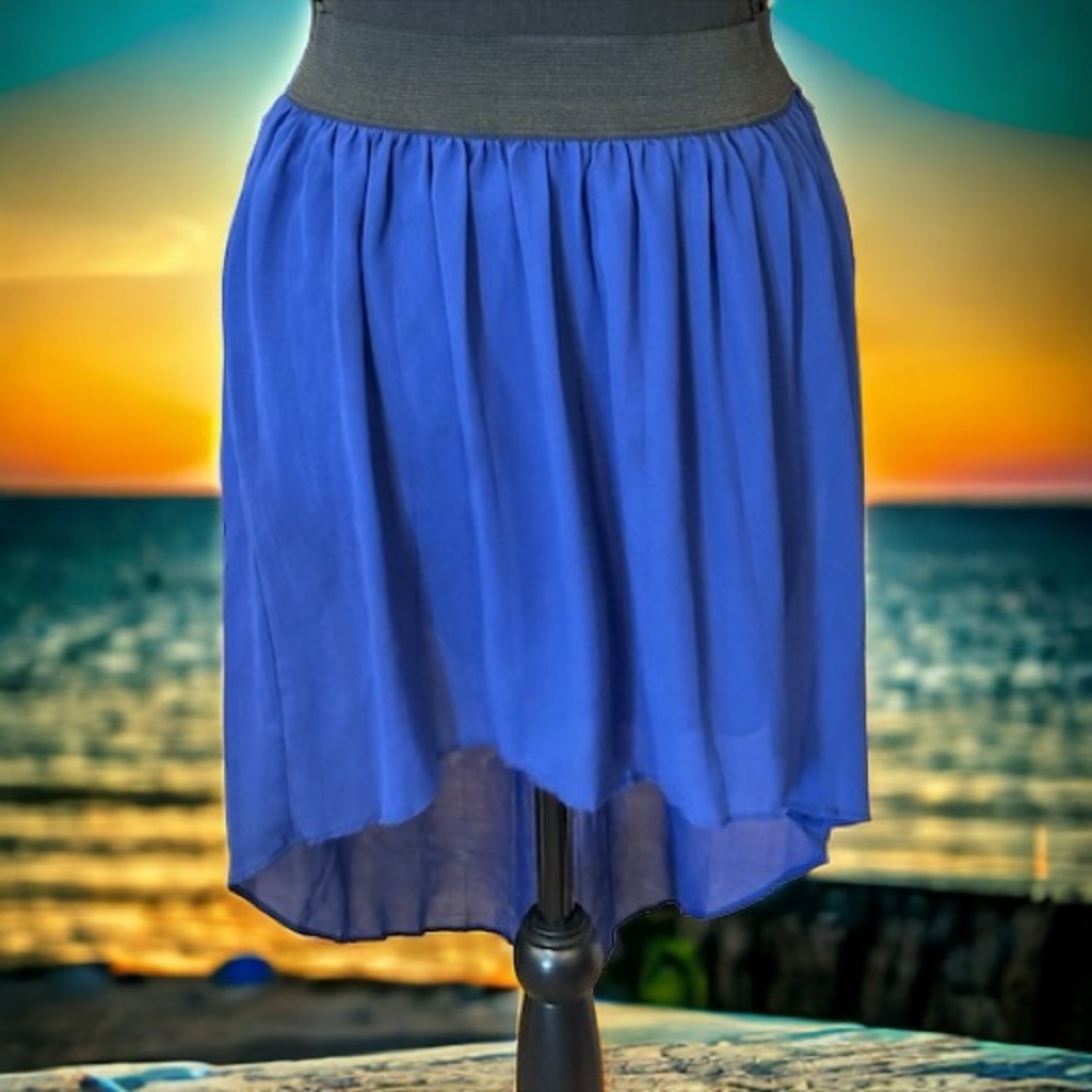 Womens size 10 pinky dark blue hi-lo maxi skirt